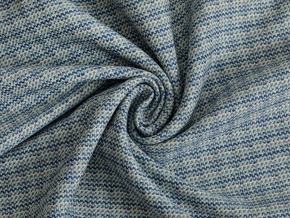 Navy Blue Outdoor Upholstery Fabrics - Linen Look & Woven