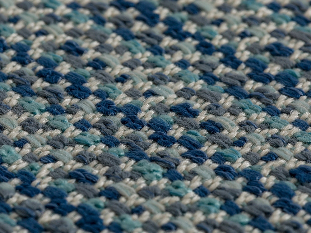 Navy Blue Outdoor Upholstery Fabrics - Linen Look & Woven