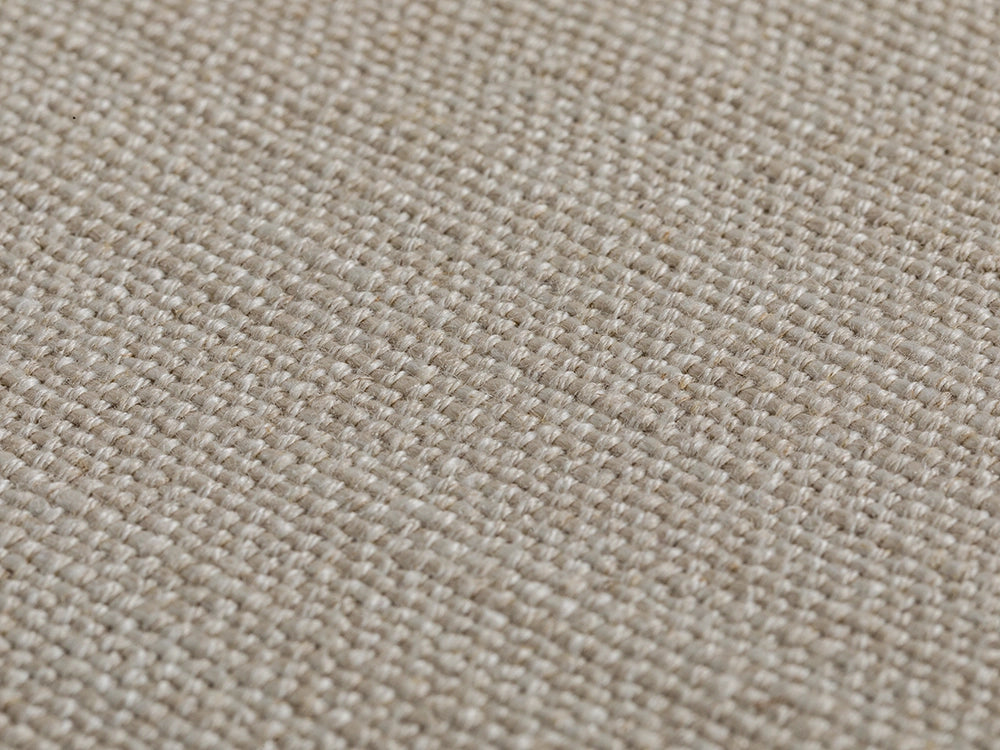 Neutral Beige Linen Look Upholstery Fabric - Woven & Heavy