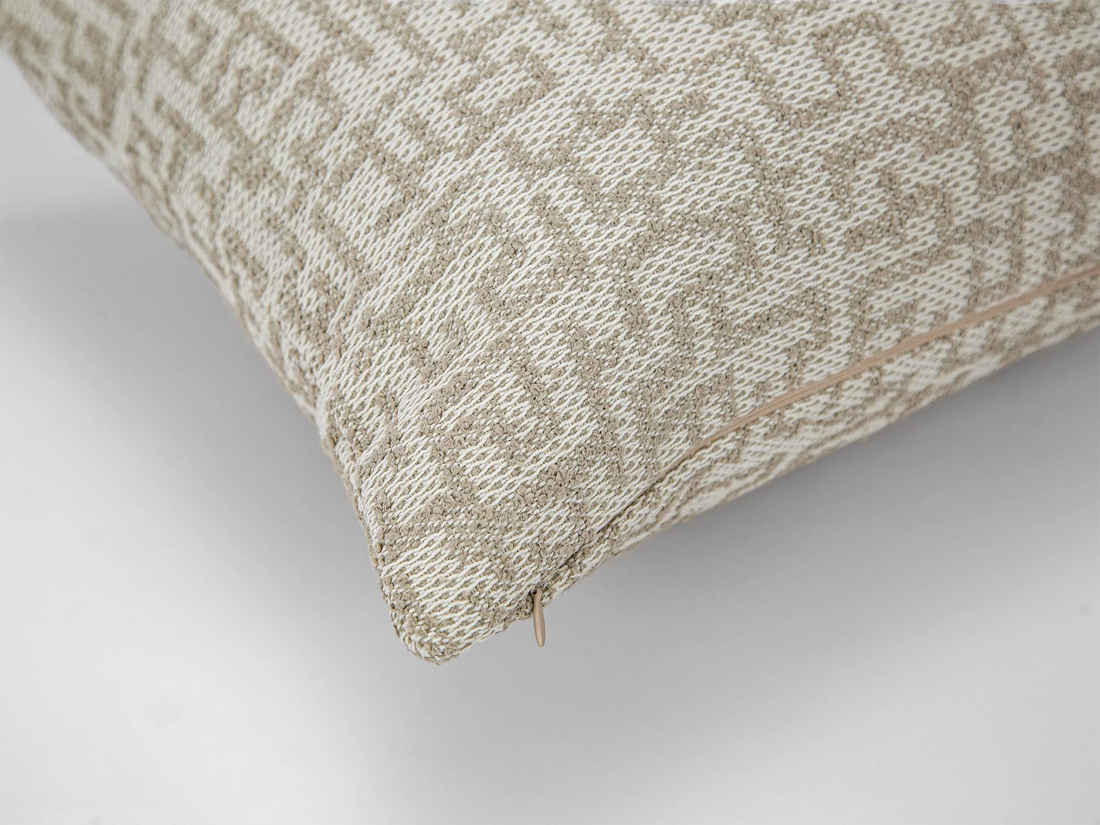 Beige Artisan Geometric Pillow Cover