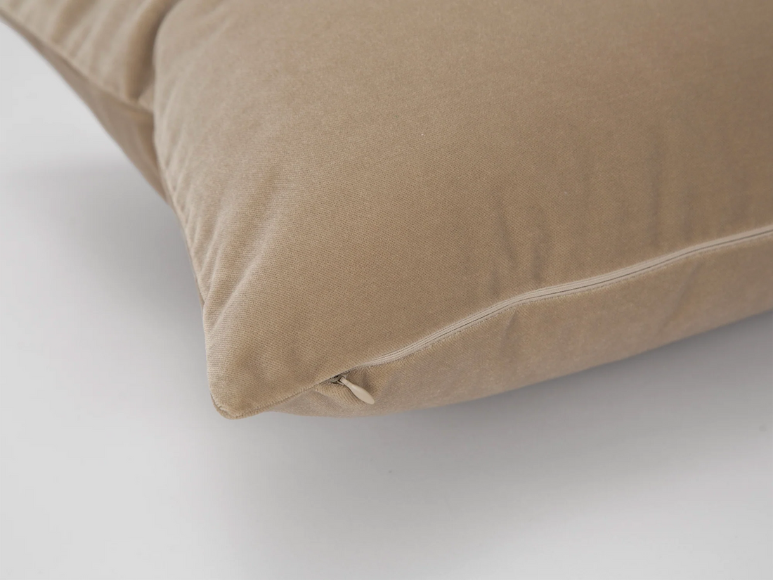 Beige Velvet Pillow Cover
