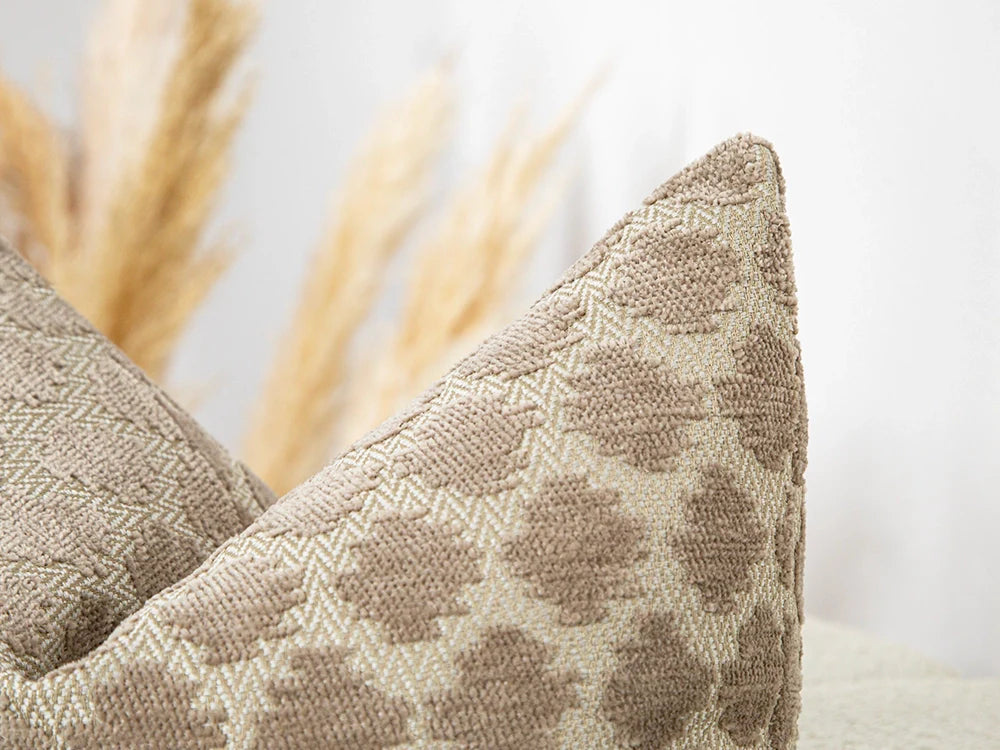 Beige Dotted Textured Pillow Cover