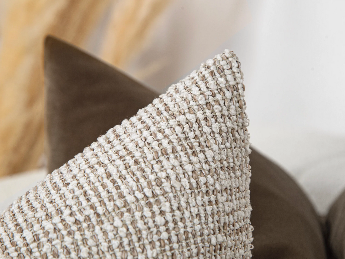 Beige Boho Textured Pillow Cover
