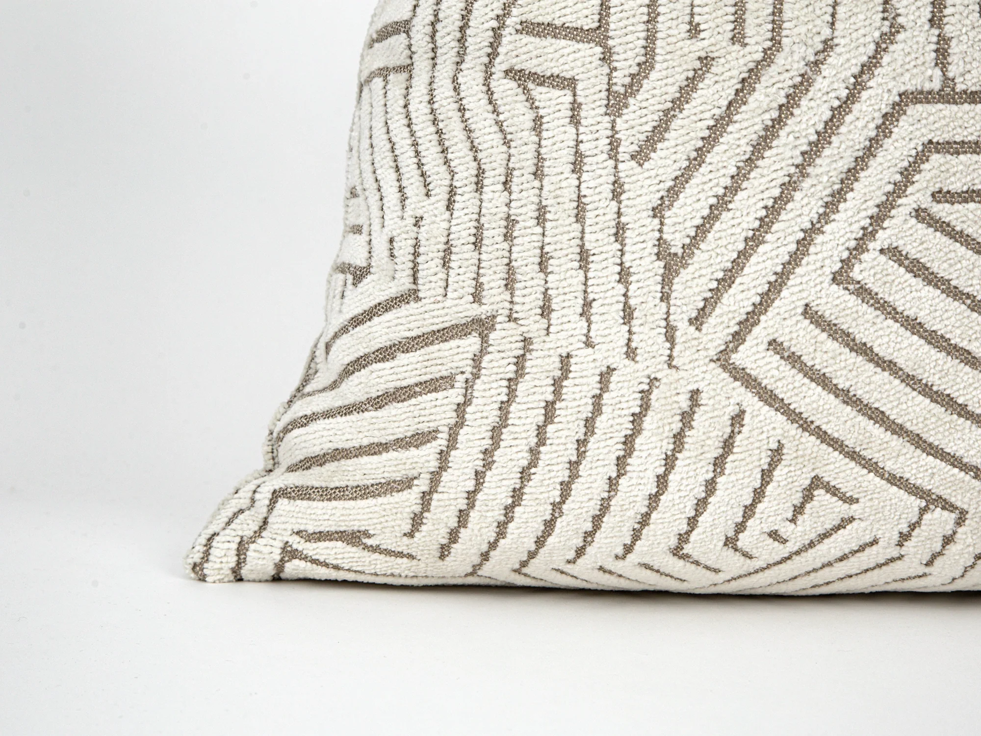Cream Geometric Textured Pillow Cover