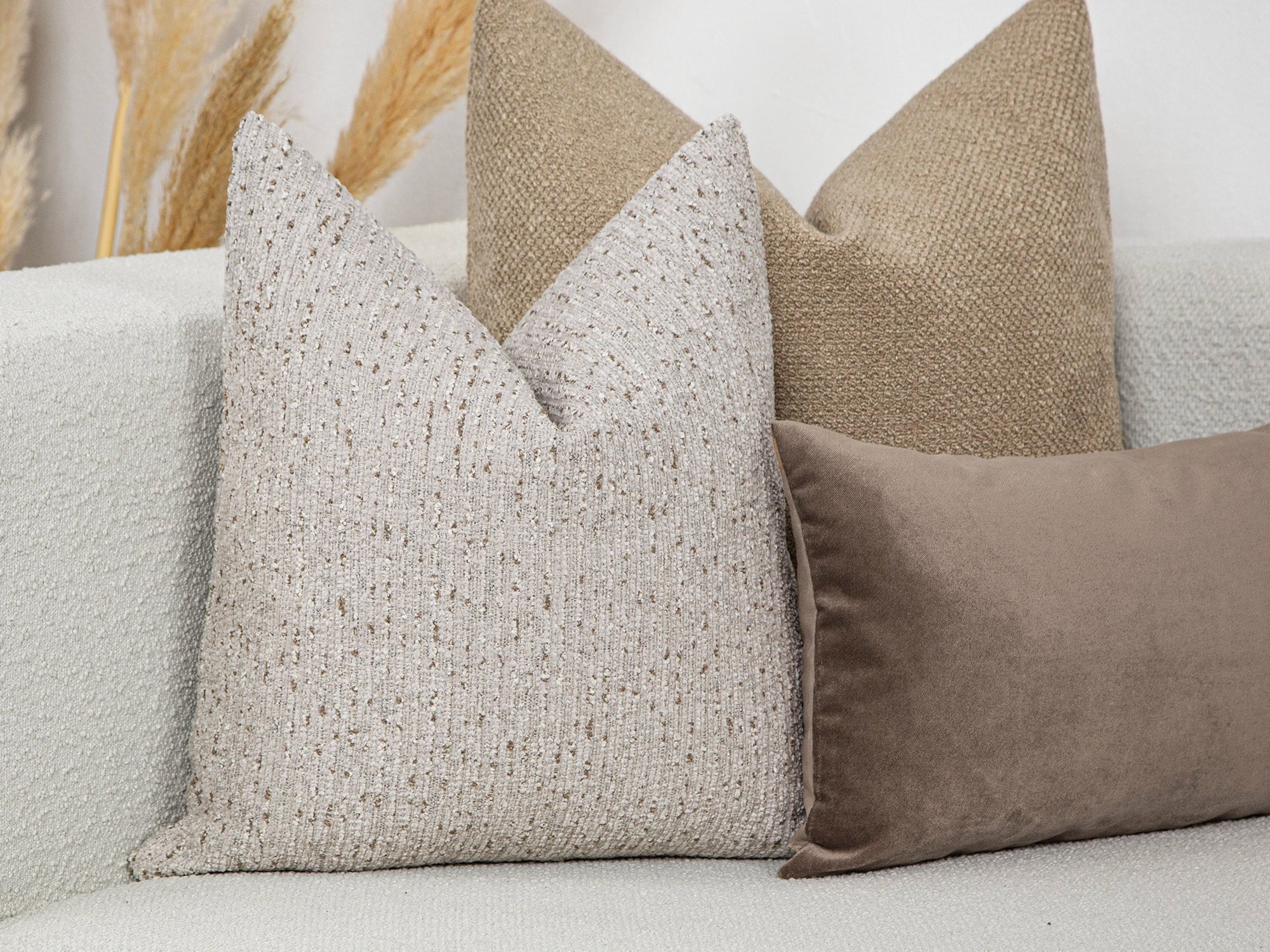 Neutral Nubby Textured Pillow Cover