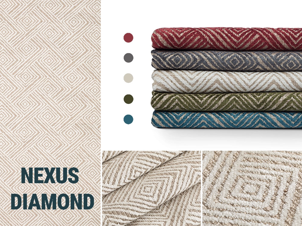 Textured Geometric Upholstery Fabric | Nexus Diamond