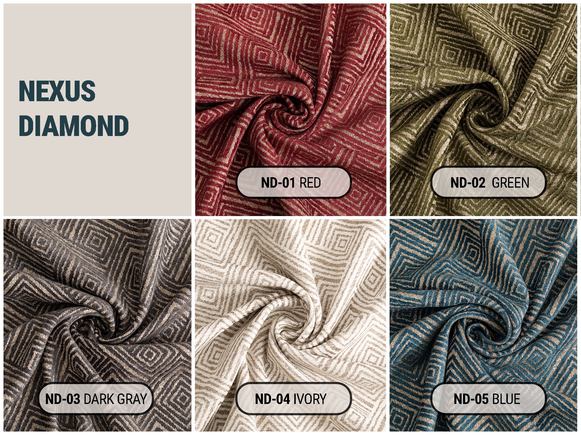 Textured Geometric Upholstery Fabric | Nexus Diamond