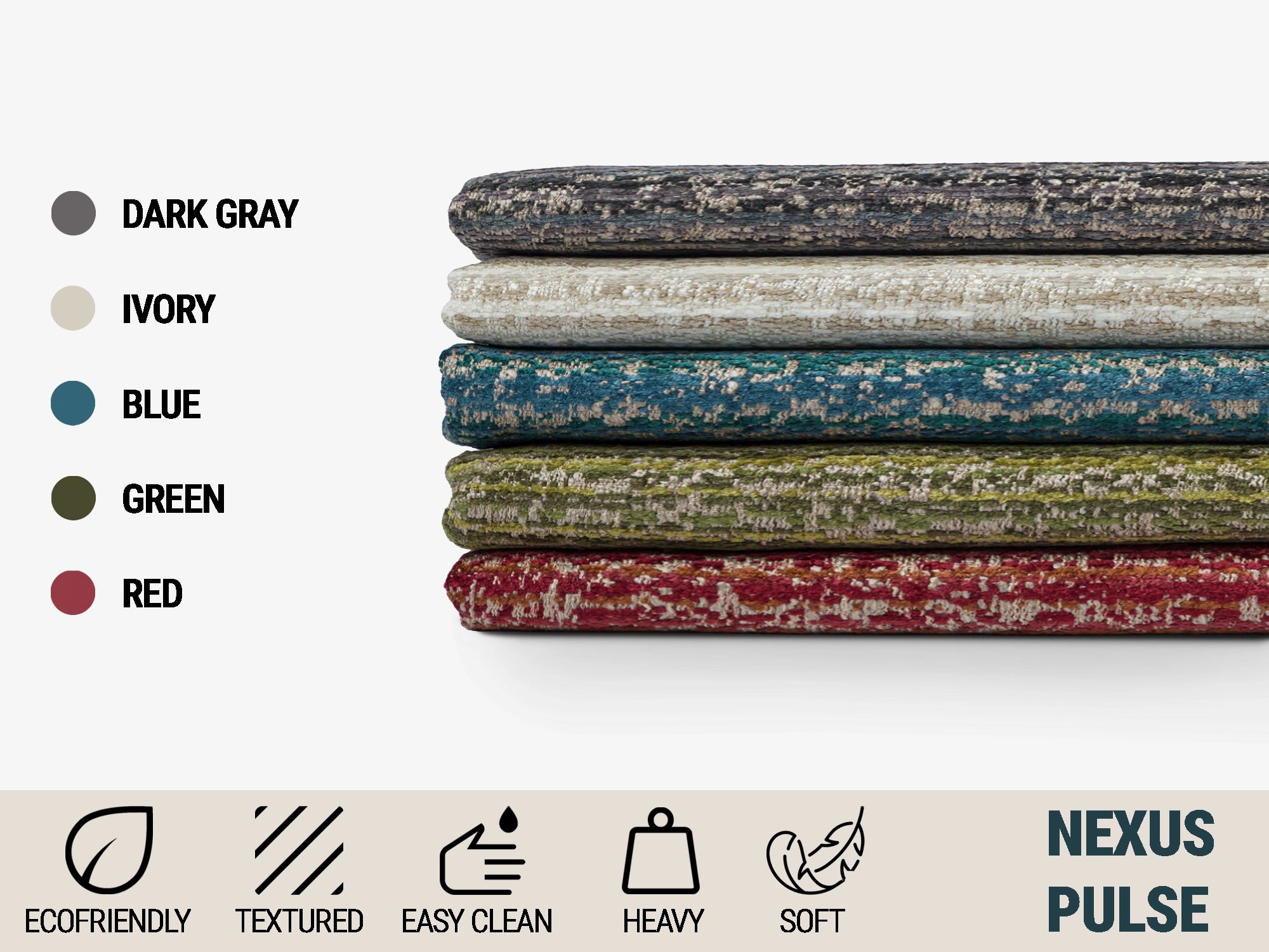 Red Textured Upholstery Fabric - Woven & Striped