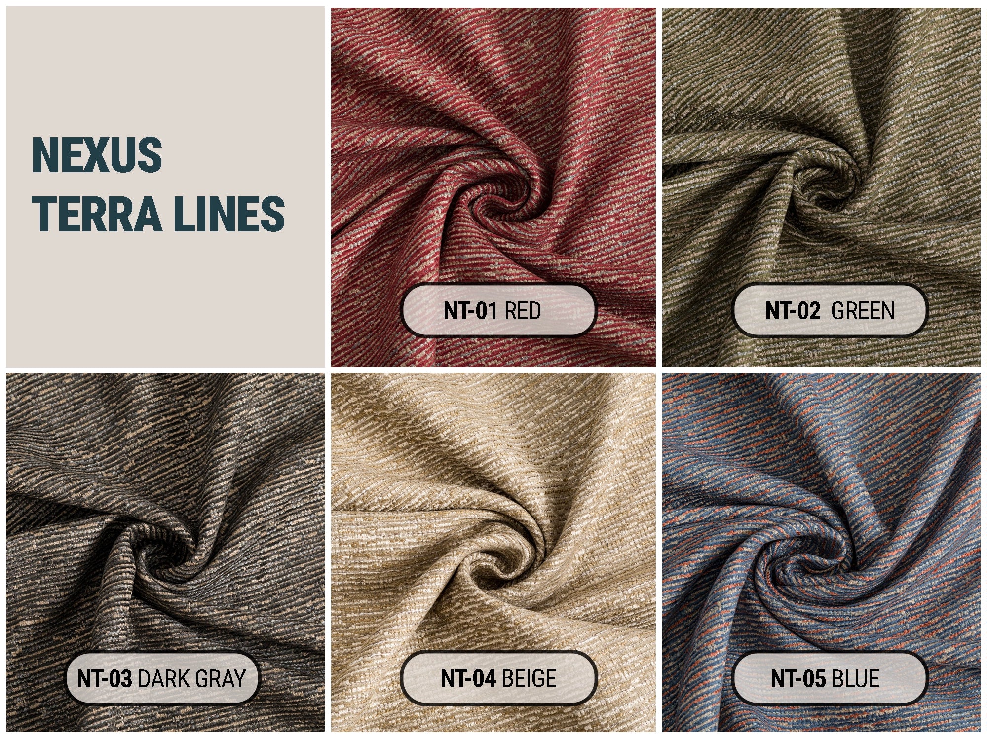 Striped Textured Upholstery Fabric | Nexus Terra Lines