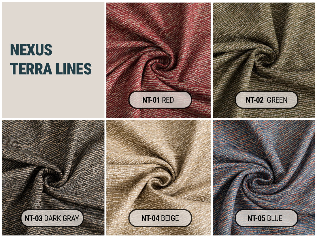 Striped Textured Upholstery Fabric | Nexus Terra Lines