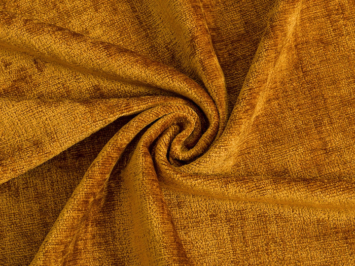 Ochre Chenille Upholstery Fabric - Textured & Silky