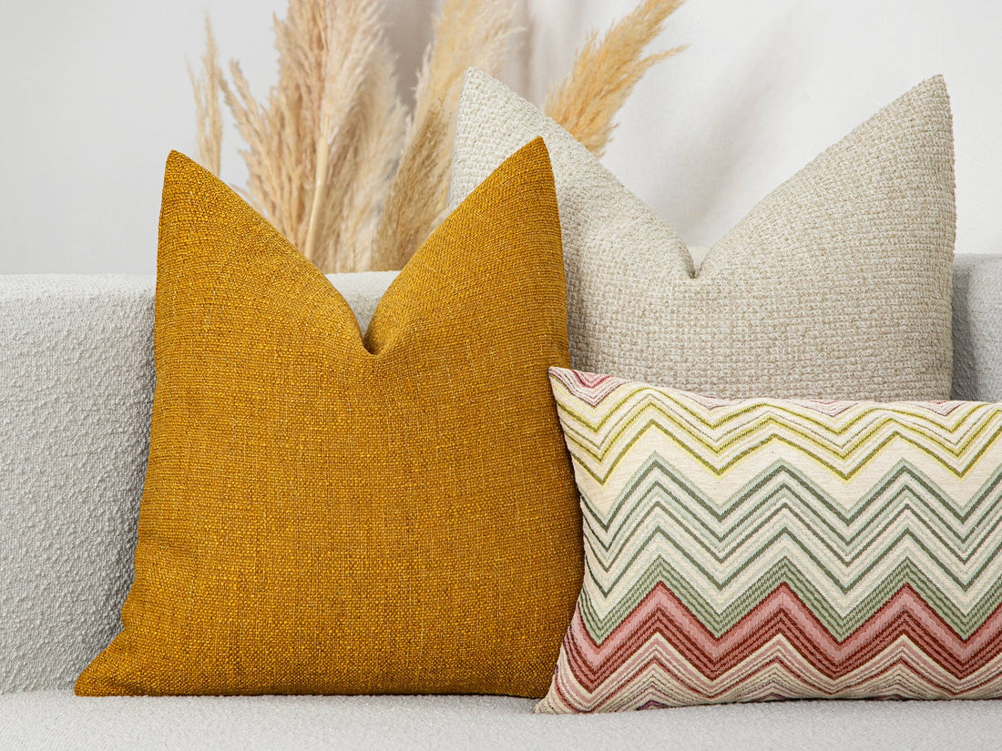 Ochre Linen Pillow Cover