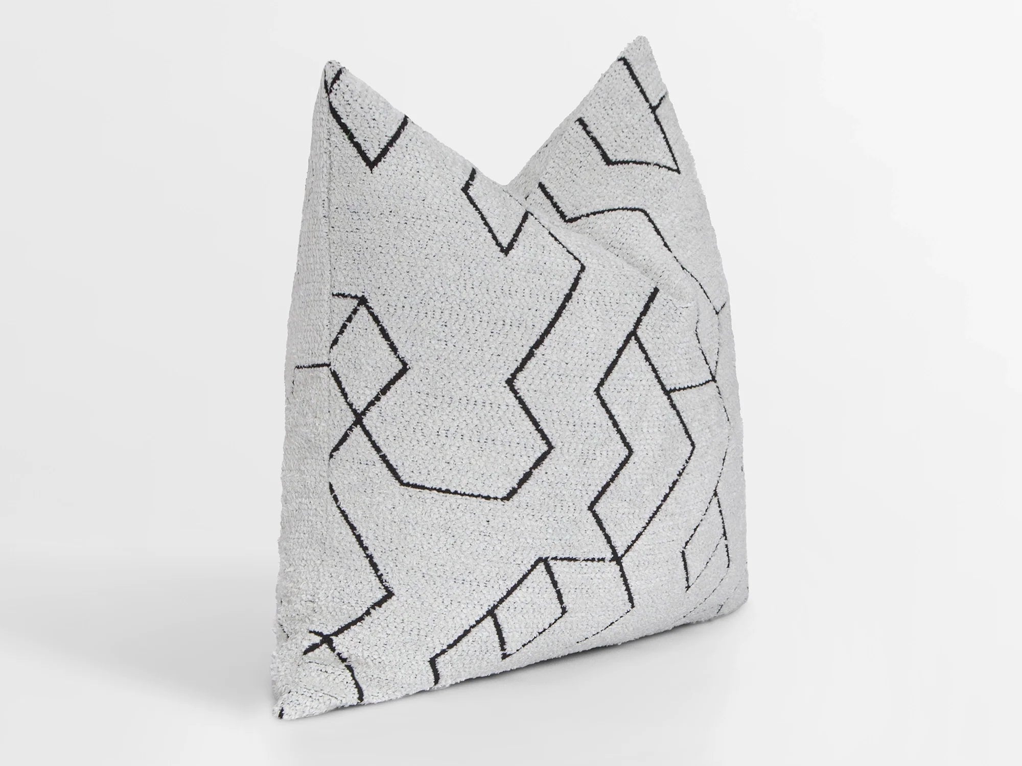 Off White and Black Geometric Pillow Cover