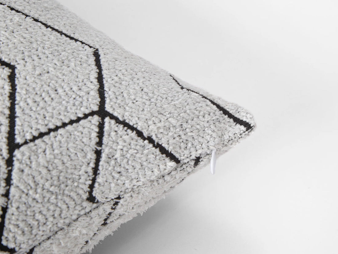 Off White and Black Geometric Pillow Cover