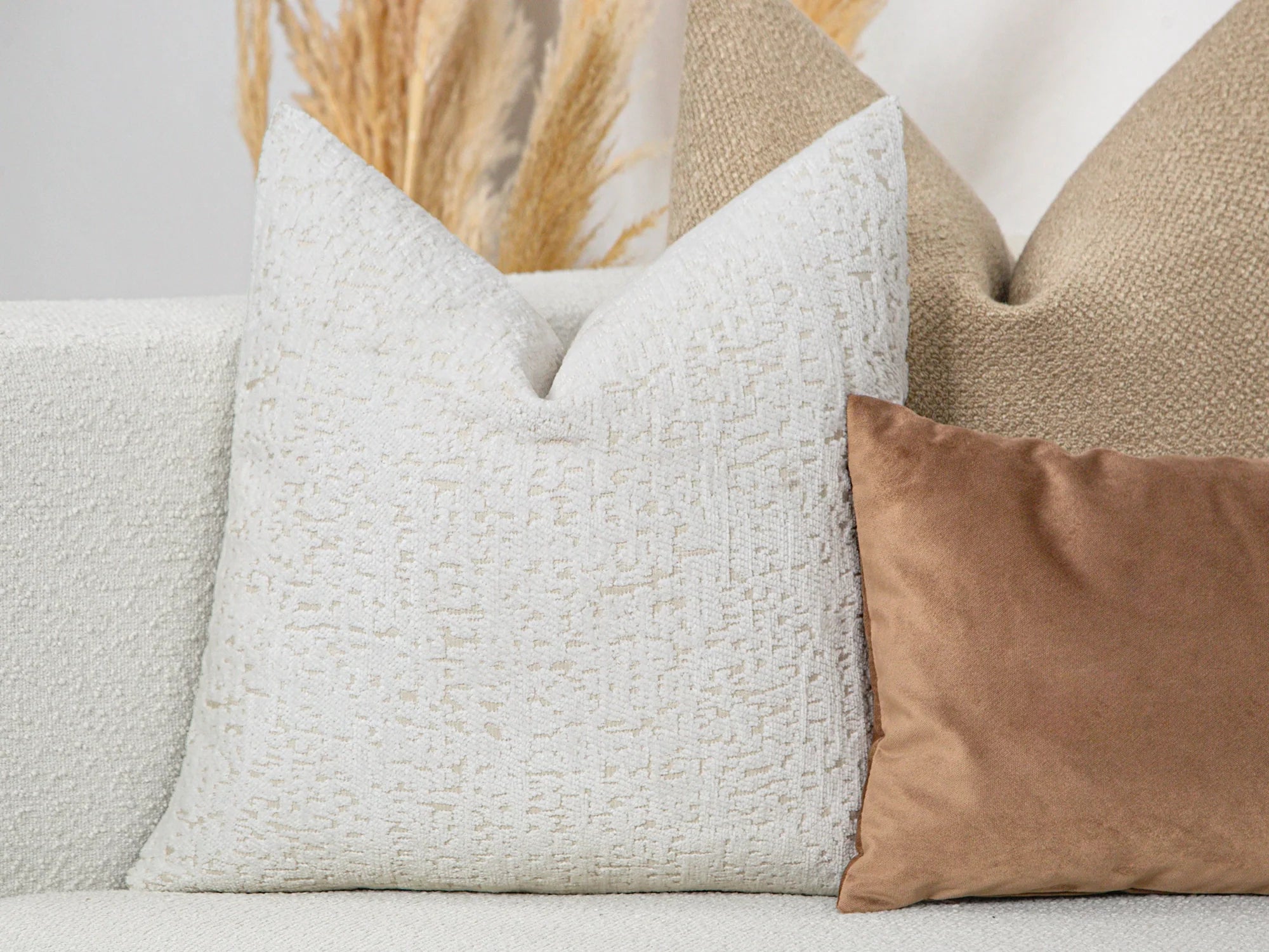 Off White Tactile Textured Pillow Cover