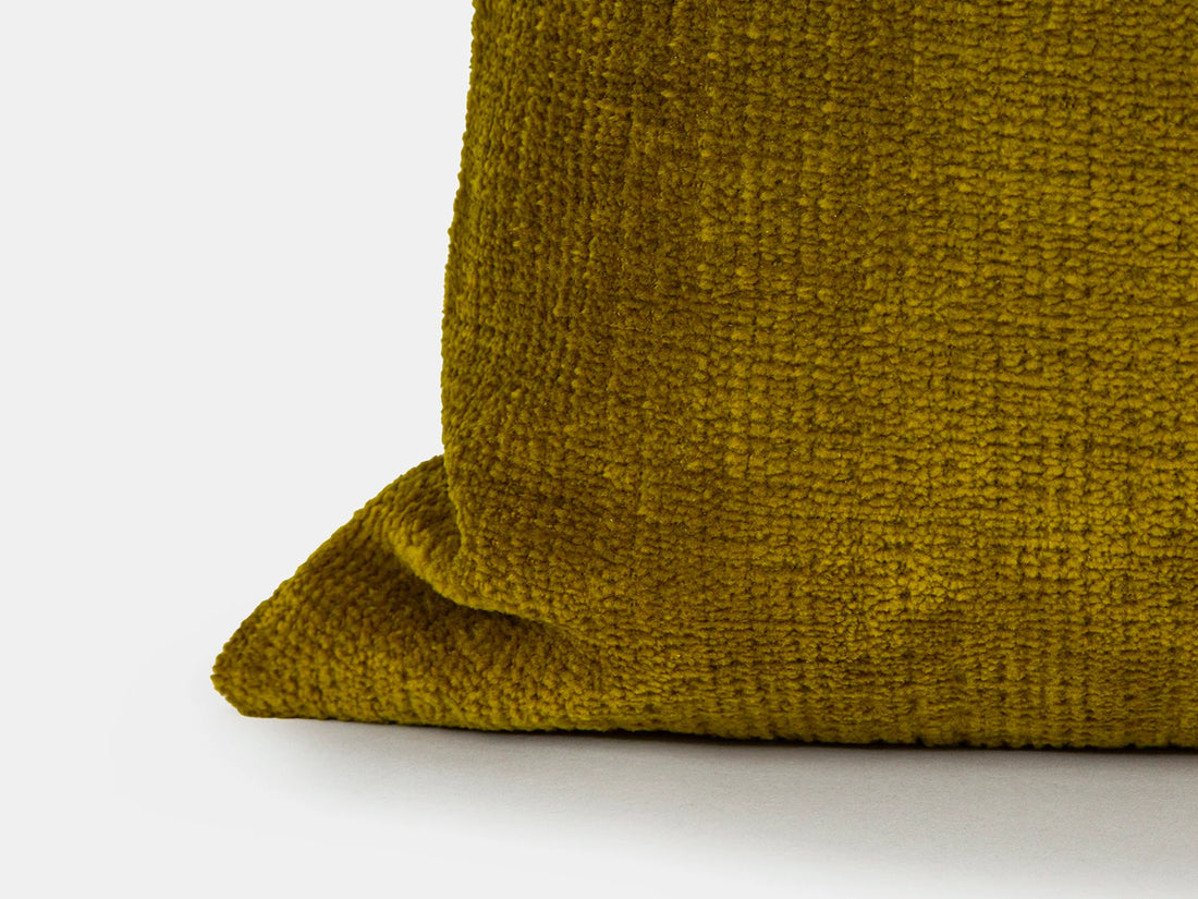 Oil Green Textured Pillow Cover