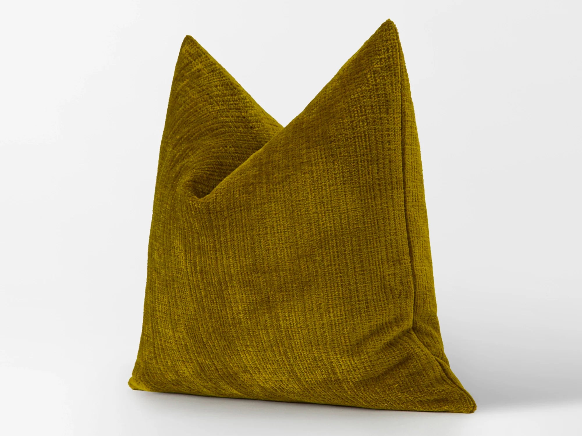 Oil Green Textured Pillow Cover