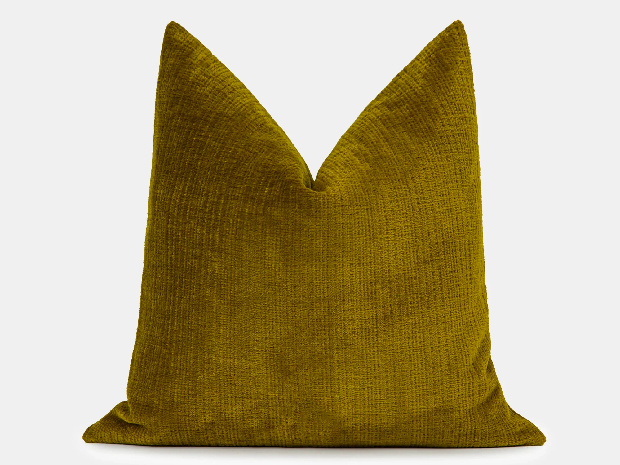Oil Green Textured Pillow Cover