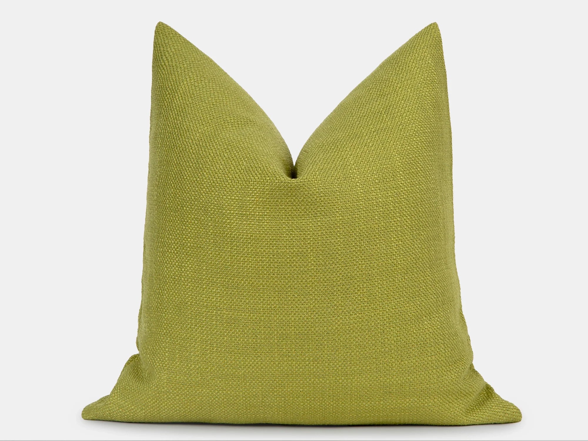 Olive Lime Linen Pillow Cover