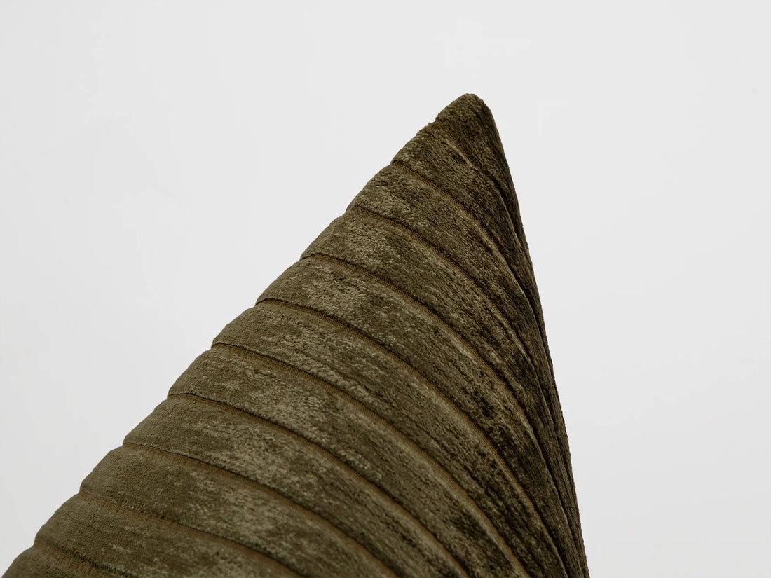 Dark Olive Shiny Velvet Corduroy Pillow Cover