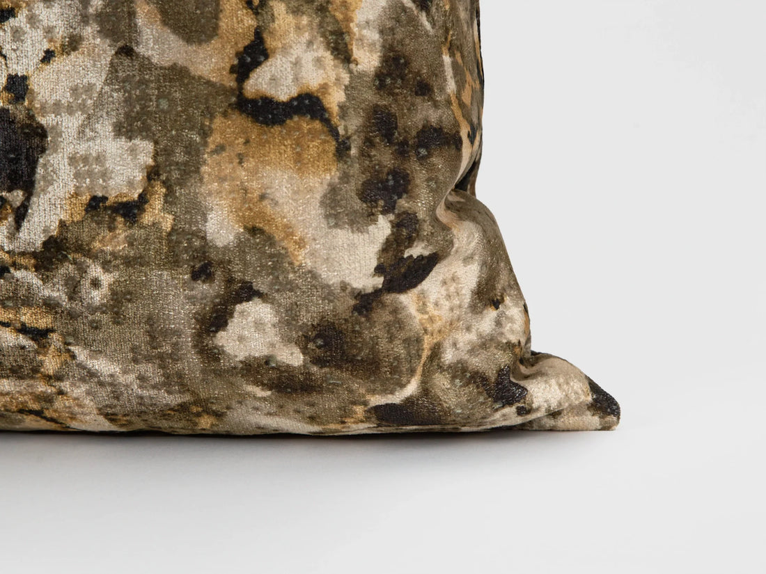 Antique Olive Watercolor Velvet Pillow Cover