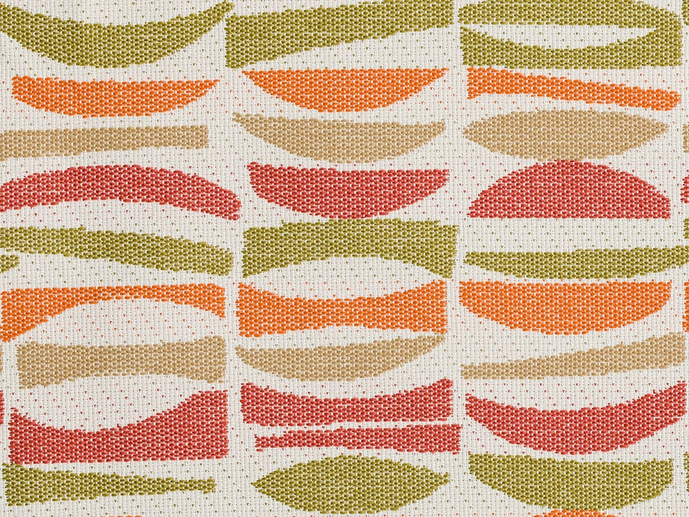 Orange Geometric Upholstery Fabric - Outdoor & Indoor