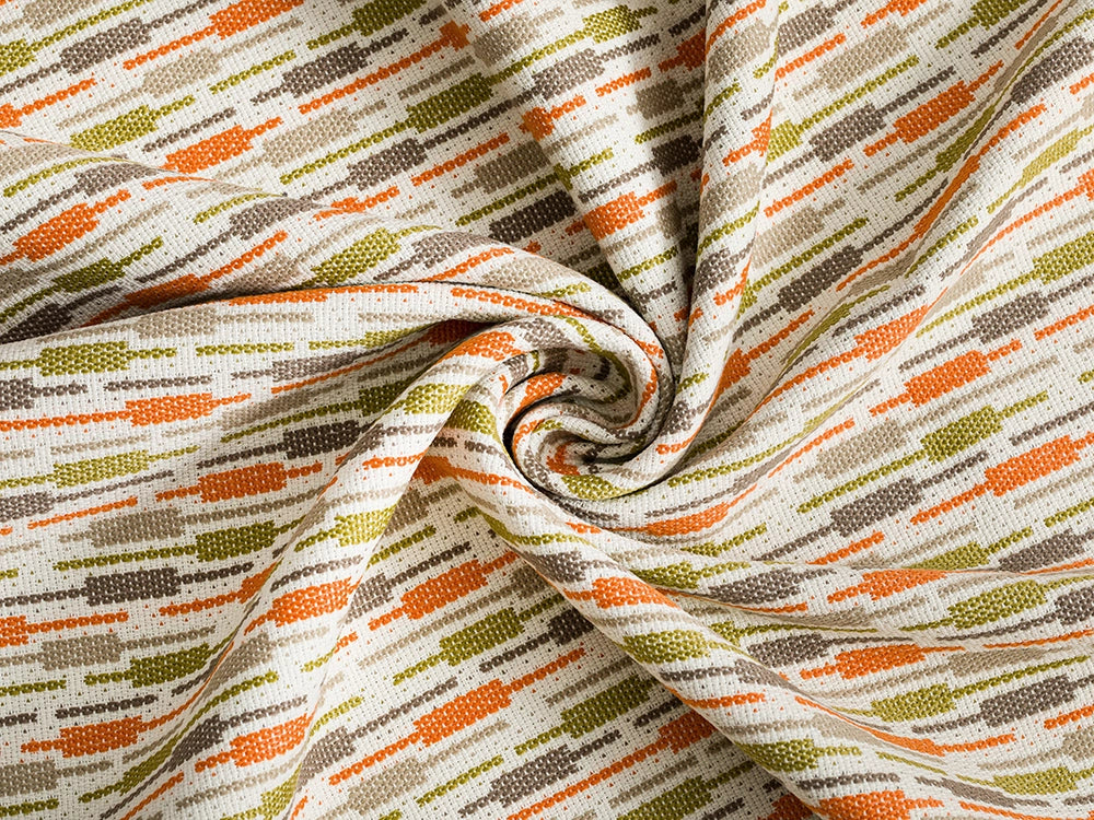 Orange Striped Upholstery Fabric - Outdoor & Indoor