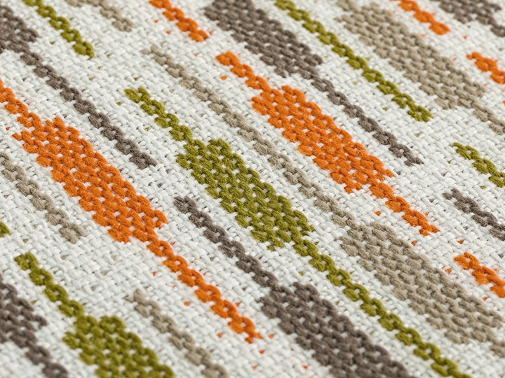 Orange Striped Upholstery Fabric - Outdoor & Indoor