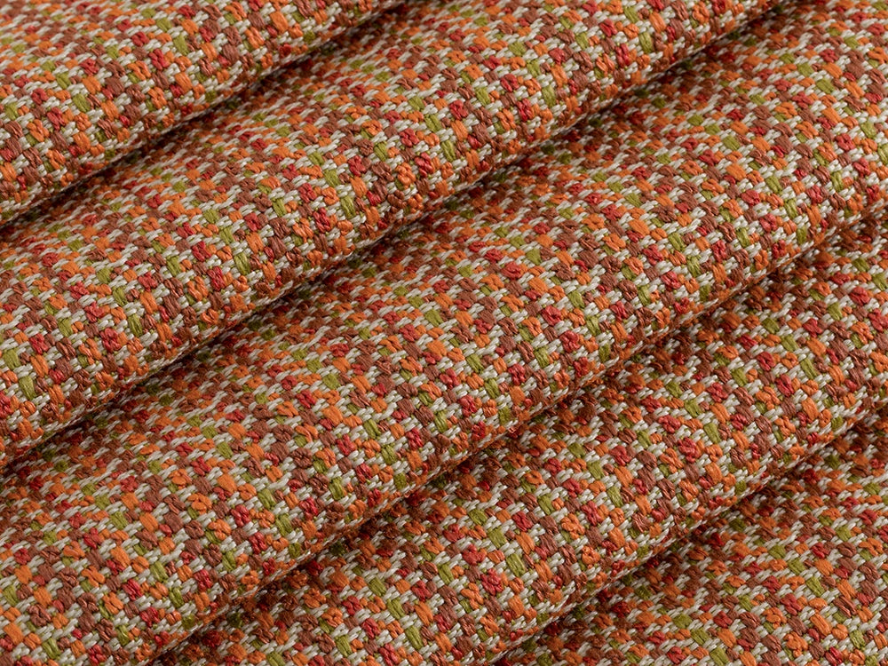 Orange Outdoor Upholstery Fabrics - Linen Look & Woven
