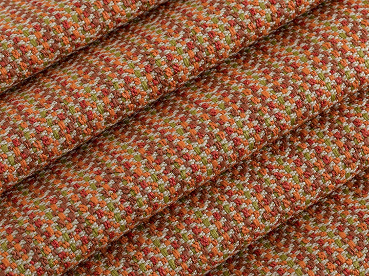 Orange Outdoor Upholstery Fabrics - Linen Look & Woven