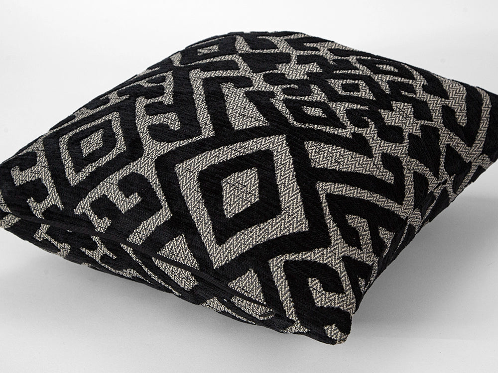 Black Ethnic Pillow Cover - Textured & Rustic