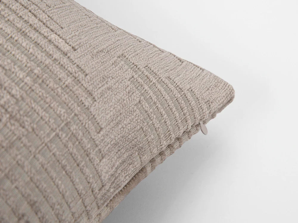 Beige Chevron Textured Pillow Cover