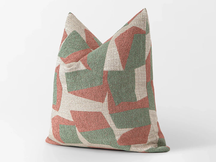 Pink Geometric Textured Pillow Cover