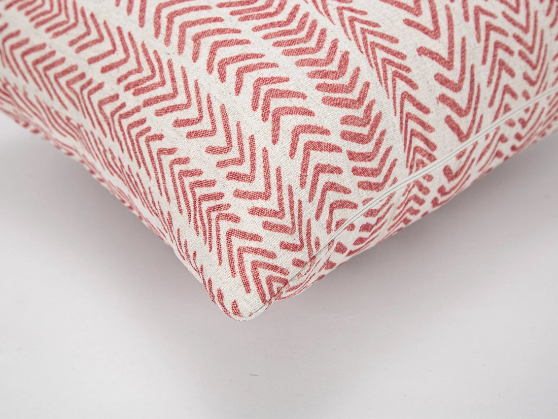 Pink Red Mudcloth Pillow Cover