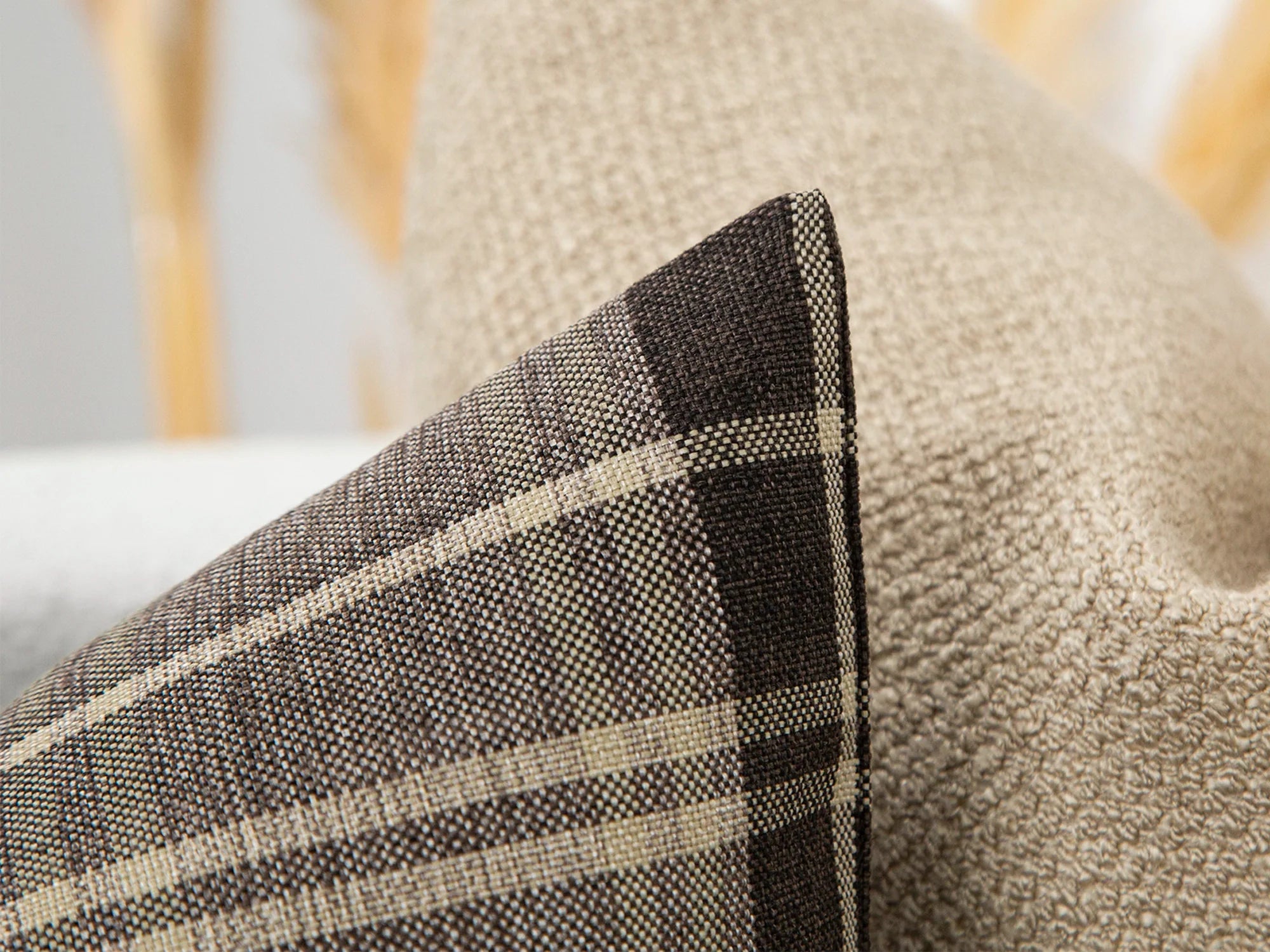 Brown Plaid Pillow Cover