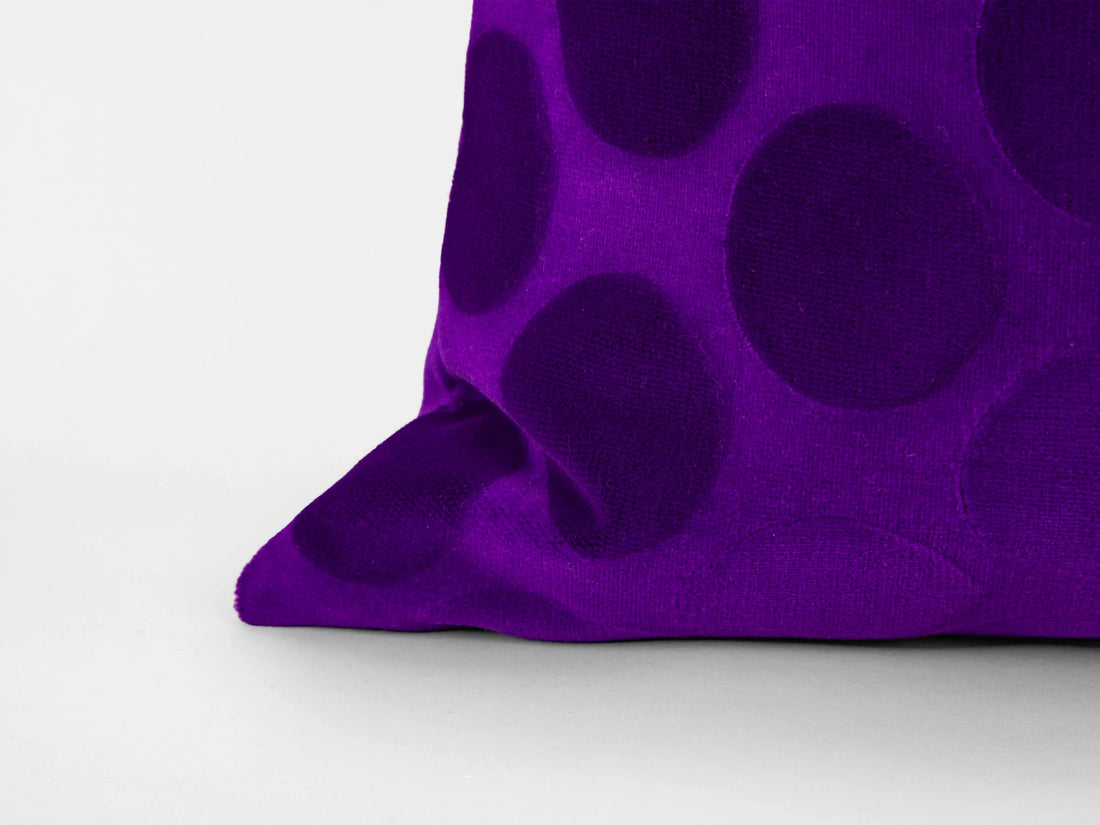 Purple Dotted Velvet Pillow Cover