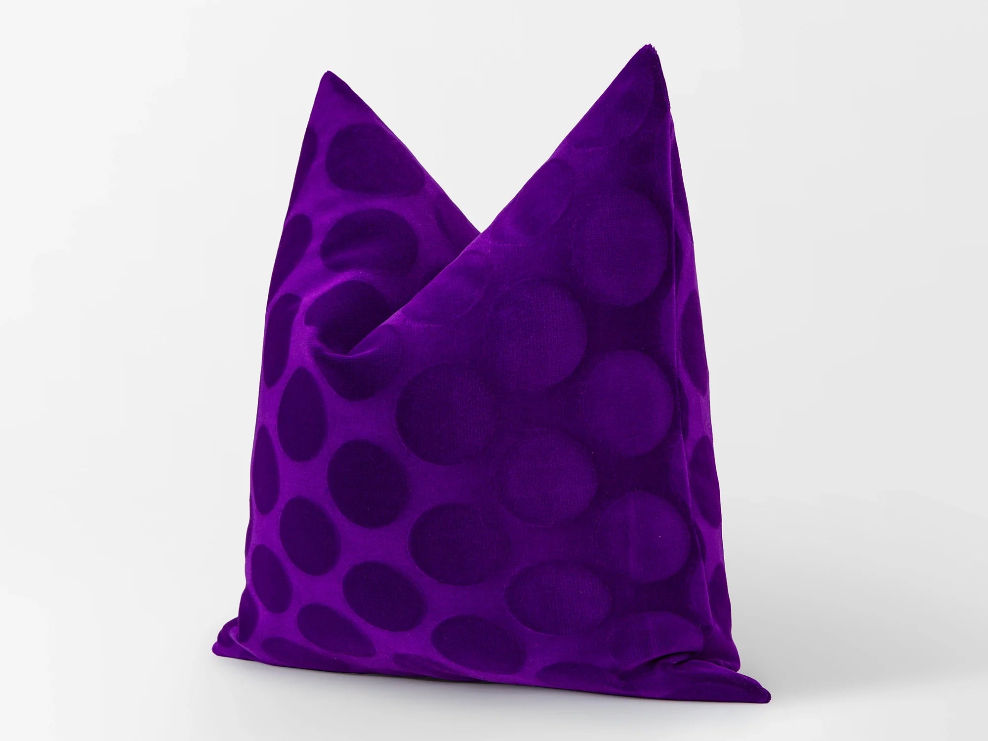 Purple Dotted Velvet Pillow Cover