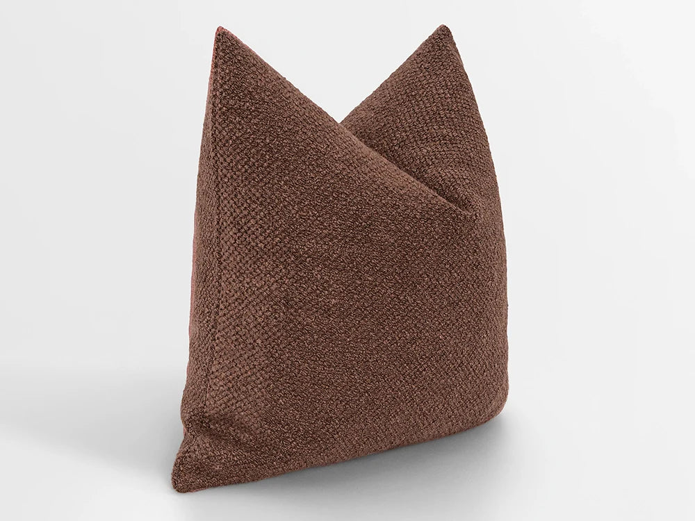 Dark Cognac Boucle Pillow Cover