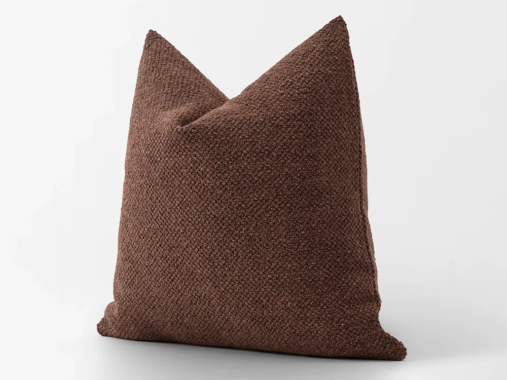 Dark Cognac Boucle Pillow Cover