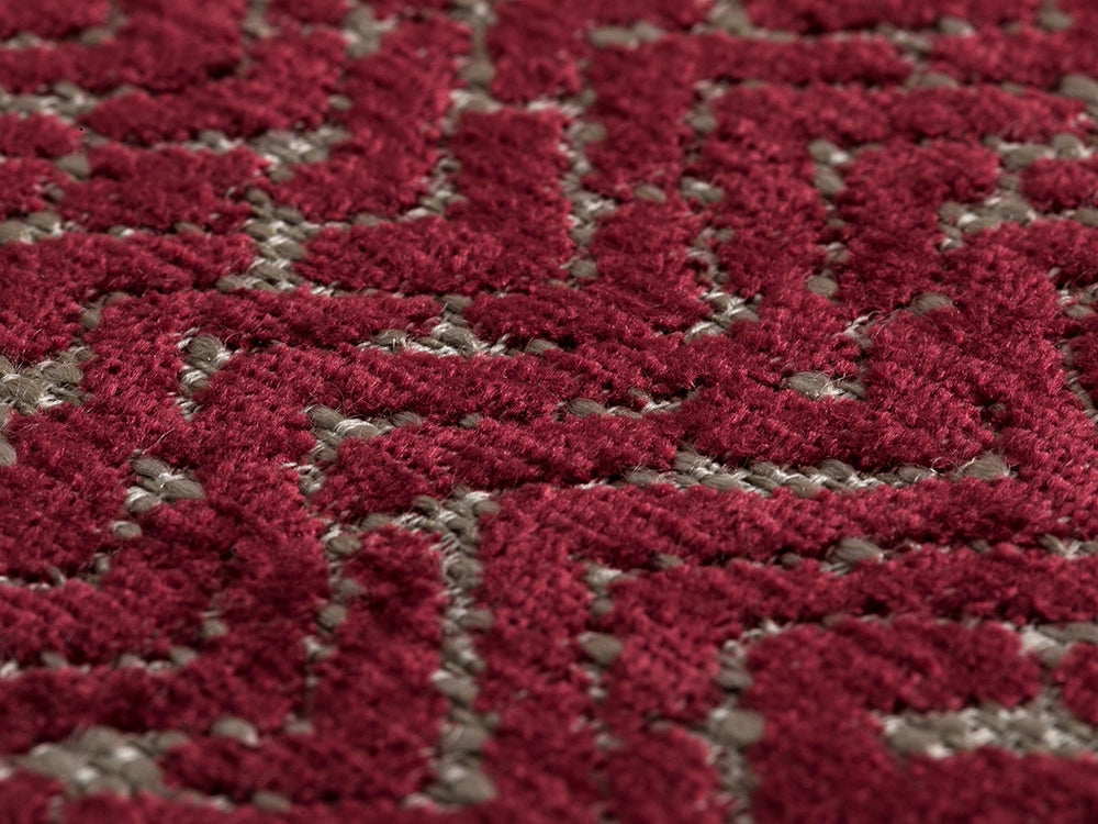 Red Chevron Upholstery Fabric - Textured & Durable