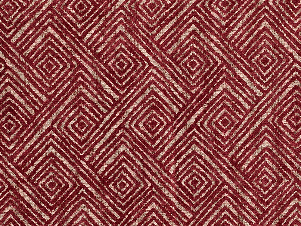 Red Geometric Upholstery Fabric – Textured & Soft