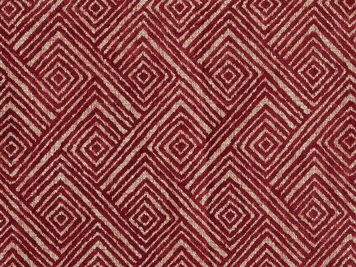 Red Geometric Upholstery Fabric – Textured & Soft