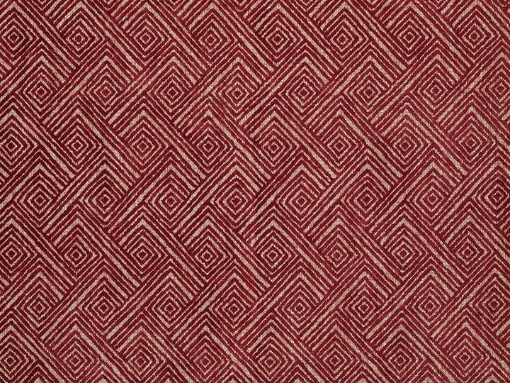 Red Geometric Upholstery Fabric – Textured & Soft