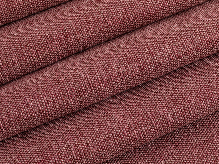 Red Linen Look Upholstery Fabric - Woven & Heavy