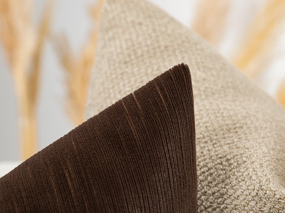 Brown Ribbed Velvet Pillow Cover