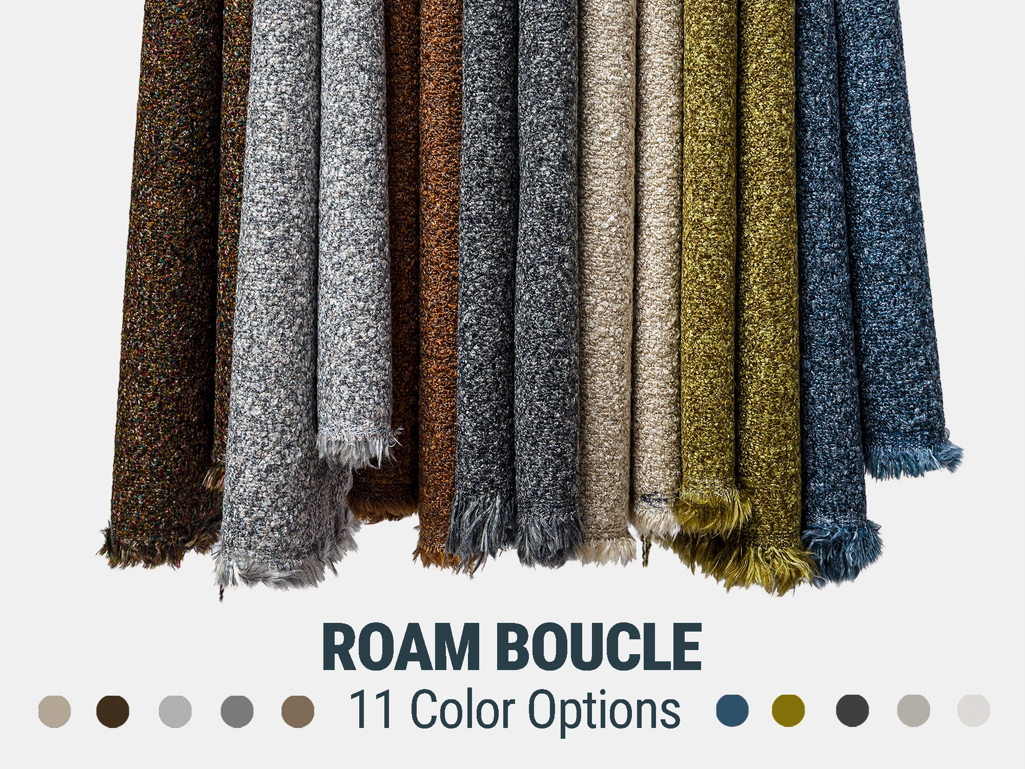 Boucle Upholstery Fabrics - 11 Color Options | Roam Boucle