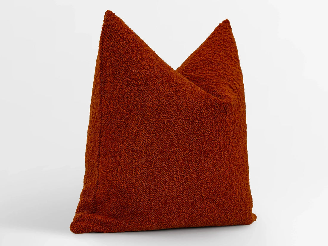 Rust Boucle Pillow Cover