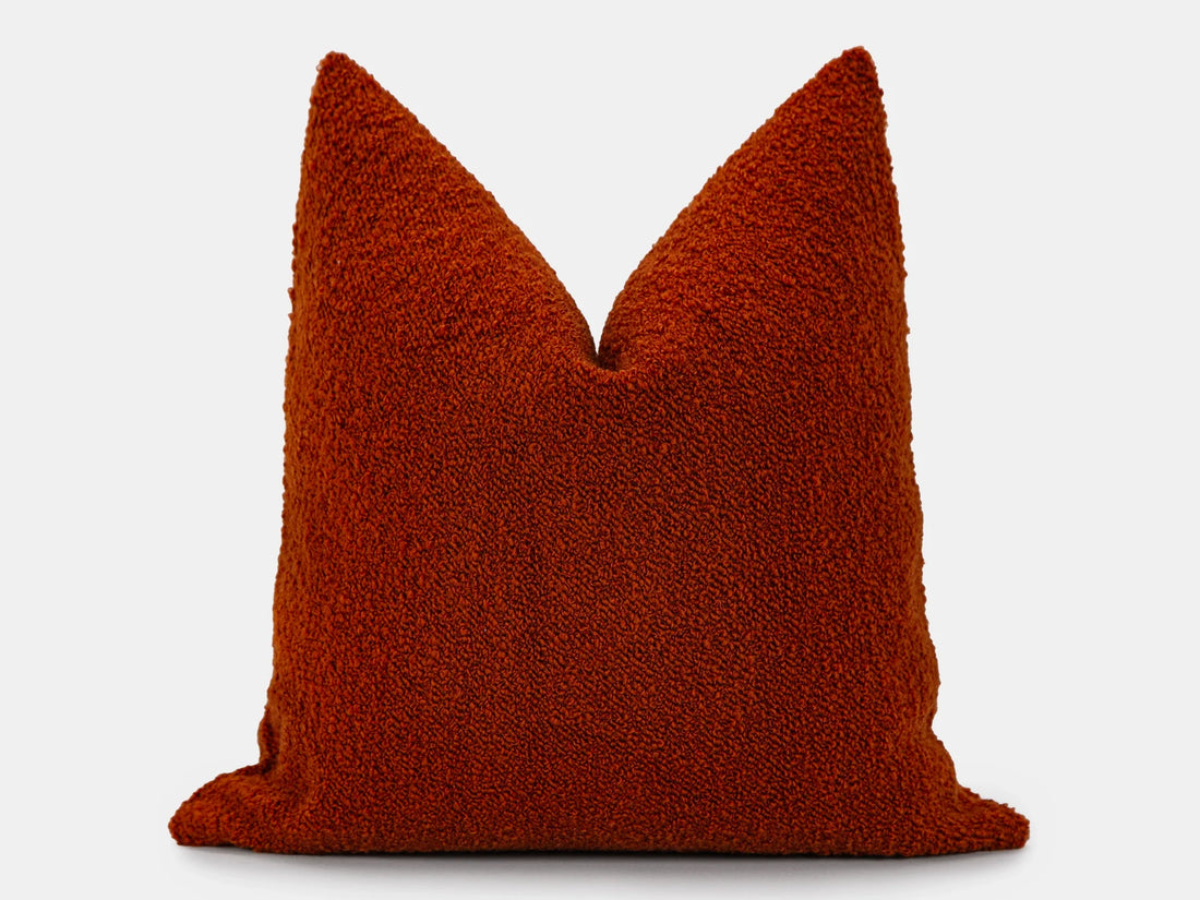 Rust Boucle Pillow Cover