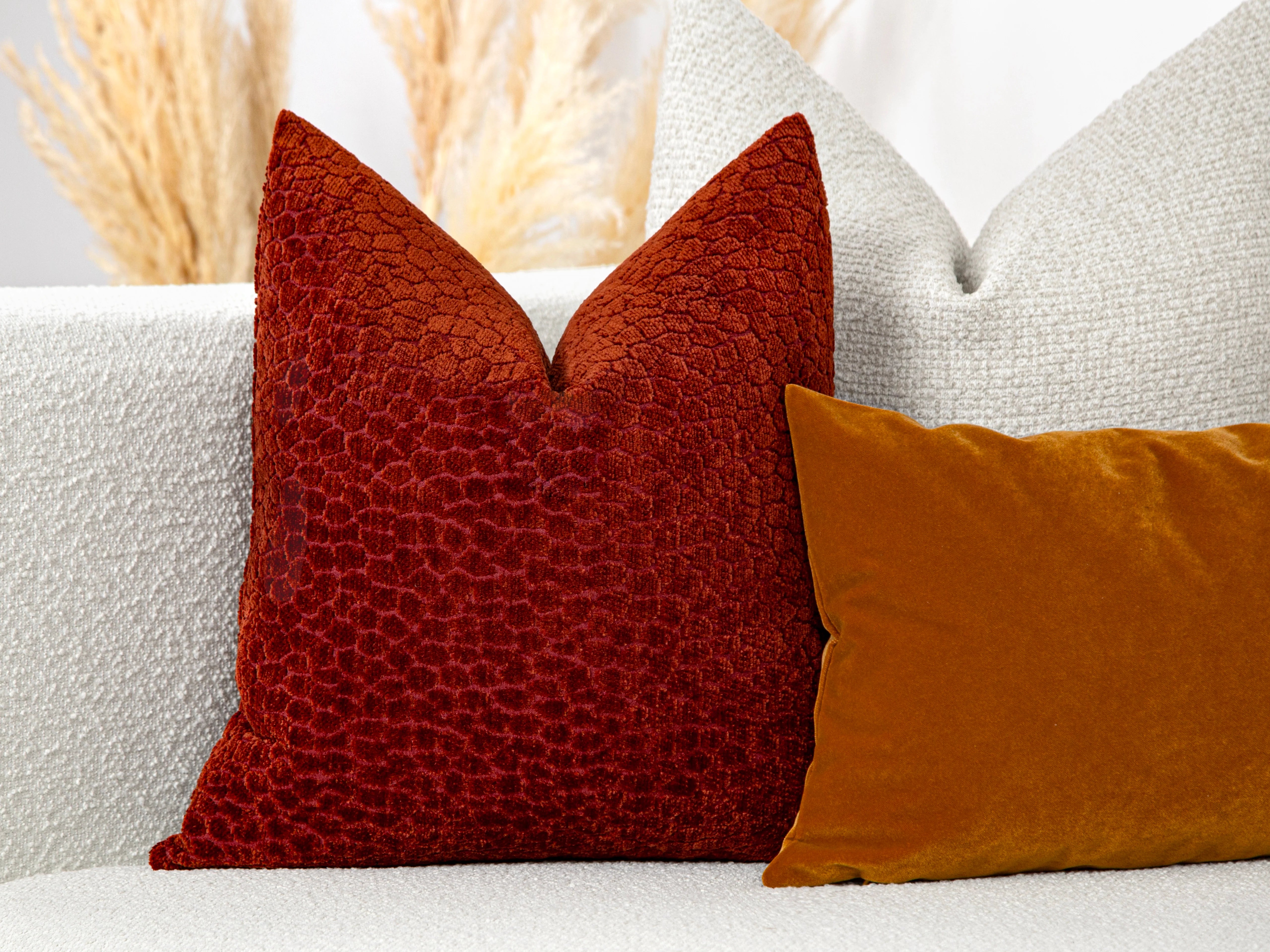Rust Textured Pillow Cover