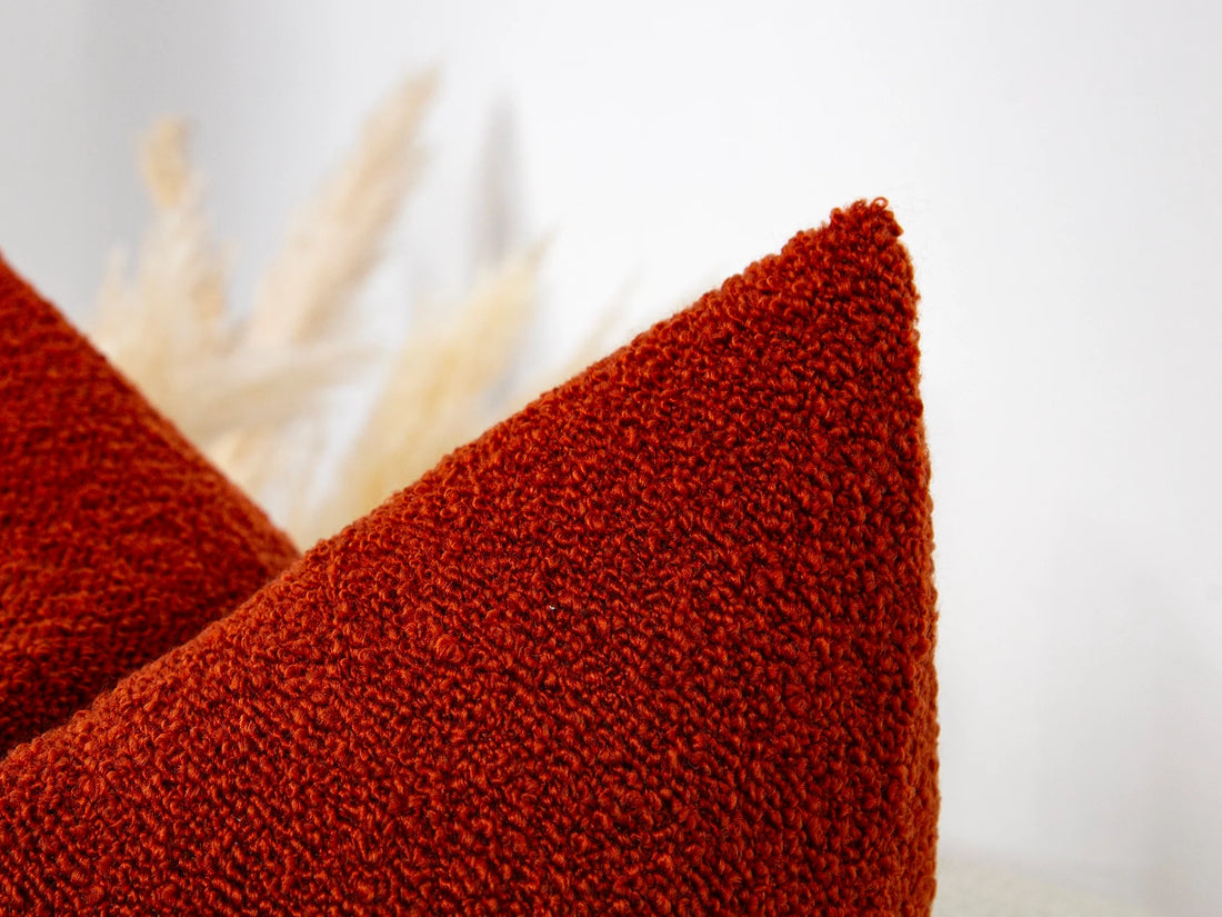 Rust Boucle Pillow Cover